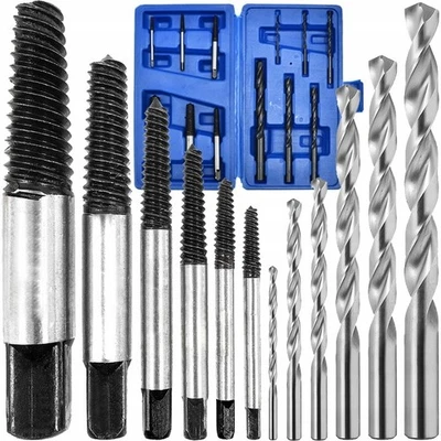 GEKO Kit Estrattori Viti Bulloni Danneggiati M3-M24 Punte Acciaio HSS Valigetta 12 Pz