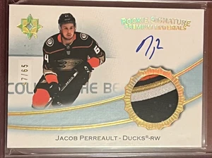 Jacob Perreault Rookie Signature Materials Patch /65 2022-23 UD Ultimate - Bild 1 von 2