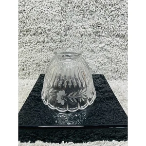Crystal Glass Replacement For Boudoir Night Light Vanity Lamp Ribbed Flower Etch - Picture 1 of 8