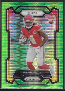 Rashee Rice 2023 Panini Prizm Green Pulsar RC #350 Kansas City Chiefs Rookie - Foto 1 di 2