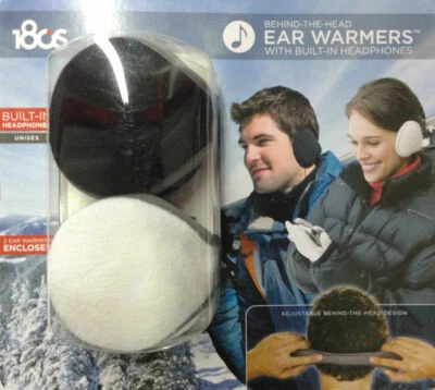 180s Unisex 2-Pack Behind-The-Head Collapsible Ear Warmers W/ Headphones NEW! - Image 1 of 3