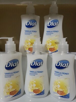 (5) Botellas de jabón hidratante de manos DIAL MIEL DE VAINILLA 7,5 FL OZ Foto 1 de 2