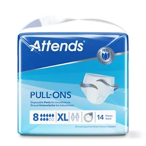 More details for attends pull ons incontinence pants number 8 size extra large 1 x pack of 14