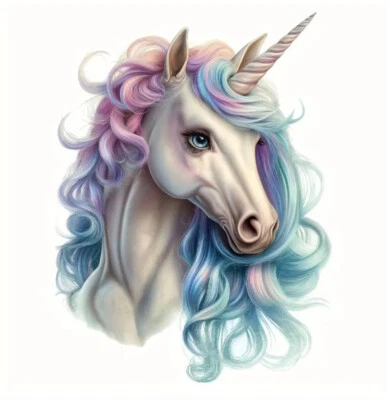 Bügelbild ca. 16x21 cm Einhorn Pferd DTF Transferdruck - Bild 1 von 2