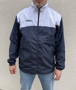 Vintage Umbro Shell Top Navy Blue White Windbreaker Jacket Retro 90’s Zip Up - Picture 1 of 4