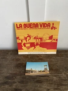 Vintage Paper Lot Hotel Post Card + La Buena Vida Apartment Brochure - Picture 1 of 6