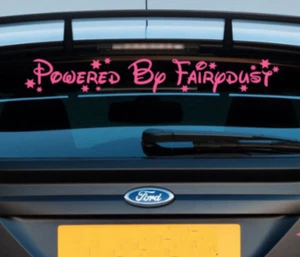 Powered By Fairydust | Car Sticker Decal Vinyl Vehicle Girly Pink Adhesive [C4] - Picture 1 of 3