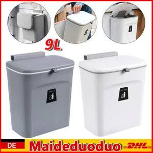 9L Wandmontage Mülleimer Küchen Abfallsammler Hängender Mülleimer Mit Deckel DHL - Bild 1 von 33
