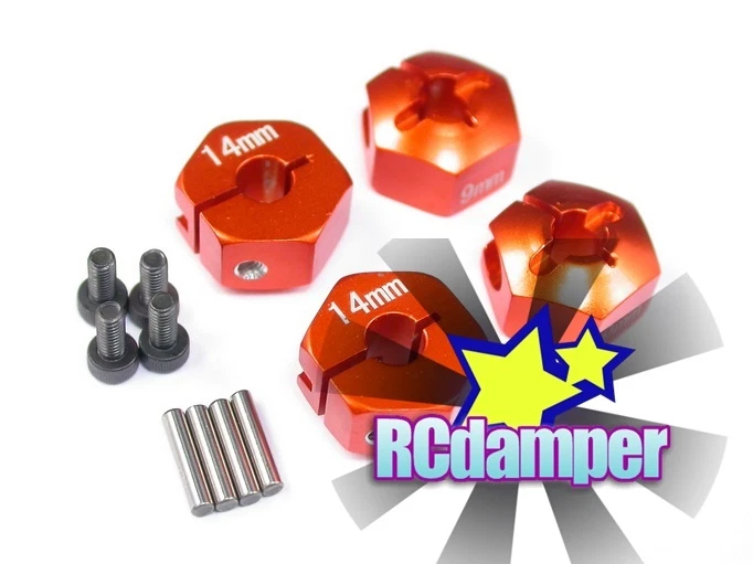 ALUMINUM 14MM x 9MM HEX DRIVE ADAPTER O 4PCS AXIAL 1/10 WRAITH SCX10 AX10 SCX-10 - Image 1 of 1