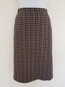 Vintage Skirt Tweed Wool Blend Size 14 Pockets Smart Work C&A Retro Black Office - Picture 1 of 18