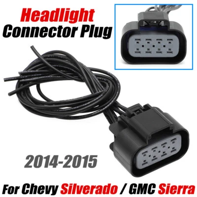 Headlight Connector Plug For Chevrolet Silverado / GMC Sierra 2014 2015 Halogen - Image 1 of 4