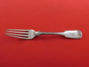 Fiddle Thread by Brower and Rusher Coin Silver Dinner Fork Very Heavy 8 1/4" - Picture 1 of 2