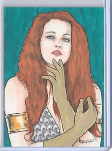 Red Sonja 50th Anniversary Hand Drawn Color Sketch Card by Arwen Necker SFC - Picture 1 of 2