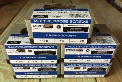 1" Exterior Silver Dacro Screws (5 Lbs) Screw by National Nail Corp PROFIT - Image 1 of 2