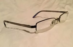 FOSSIL Retroliner Eyeglasses Silver Mtlc Blue Rectangular Half Rim 46/18/130 - Picture 1 of 10
