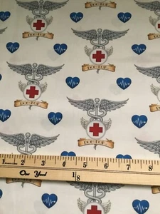 Quilting Treasures What the Doctor Ordered #24929 tela de algodón crudo bt 1/2 yarda - Imagen 1 de 4