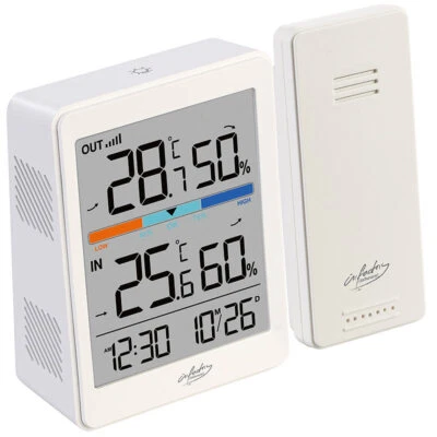 infactory Außen- und Innen-Thermometer und Hygrometer mit Funk-Außensensor, 60 m - Bild 1 von 4