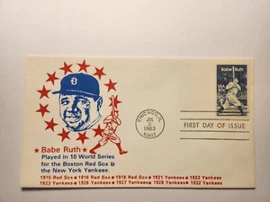 FDC Babe Ruth MLB NY Yankees Boston Red Sox World Series D-824 1983 - Picture 1 of 3