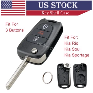 Replacement For 2011 2012 2013 2014 Kia Rio Soul Flip Car Key Fob Shell Case - Picture 1 of 9