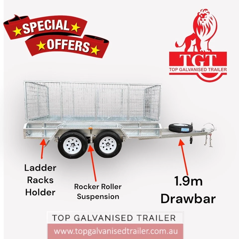 10x5 Tandem Axle Galvanised Box Trailer 2000kg ATM - image 1 of 4