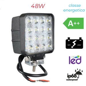 FARO PROIETTORE LED 48W OFF ROAD LUCE DI LAVORO SUPPLEMENTARE 12V - 24V IP68 - Foto 1 di 5