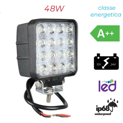 FARO PROIETTORE LED 48W OFF ROAD LUCE DI LAVORO SUPPLEMENTARE 12V - 24V IP68 - Immagine 1 di 4