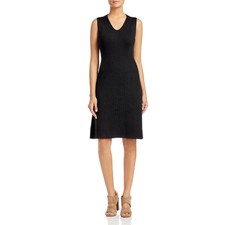 Vince Womens Black Ribbed Sleeveless Fit & Flare Cocktail Dress XS BHFO 7716