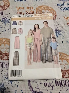 Simplicity Pattern 1520A Easy to Sew Family Pajamas - Picture 1 of 2