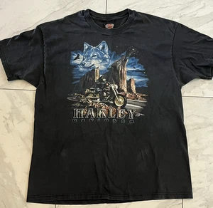VTG Harley Davidson Shirt Howling Wolf Little Rock 1998 HD Beefy Tee Vtg Size XL - Picture 1 of 9