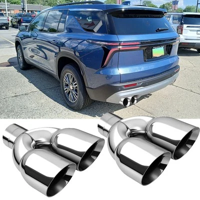Para Chevrolet Traverse 2.5" In 3.5" Out Doble Tubo de Escape Punta Doble Pared Mancha Foto 1 de 4