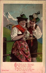 AK Romantisches Deutsches Paar gestempelt 1905 - Bild 1 von 2