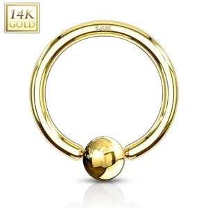 Piercing Ear Teton Ring Captive Yellow Gold 14 Carat - Picture 1 of 1