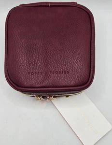 Astuccio tecnico papavero e peonie vino/bacca - vegano - 5,5 x 5,5 x 2,5" - nuovo con etichetta - Foto 1 di 10