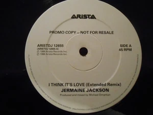 Jermaine Jackson - "I Think It's Love (Extended Remix)" ARISTA 12" Single PROMO - Picture 1 of 2