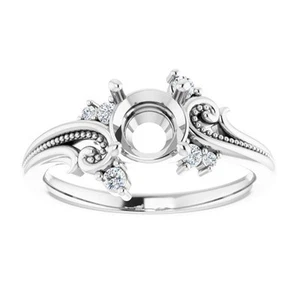 Anillo semi montaje redondo de plata de ley 925 maciza de 7x7 mm, sin piedra hágalo usted mismo - Imagen 1 de 4