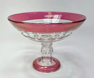 Stunning Tiffin Glass Co. Kings Crown Ruby Flash Compote 10”x7” Excellent Cond. - Image 1 of 4