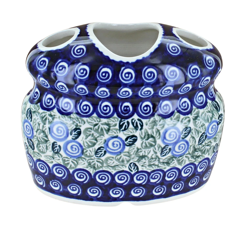 Soporte para cepillo de dientes Blue Rose Polish Pottery Seaside Swirl Foto 1 de 1