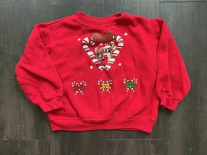 VTG Rudolph The Red-Nosed Reindeer Kids 5T Sweatshirt, Red Embroidered Christmas - Picture 1 of 4