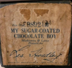 MY SUGAR-COATED CHOCOLATE BOY pb LES HOADLEY on IMPERIAL player piano roll - Picture 1 of 1