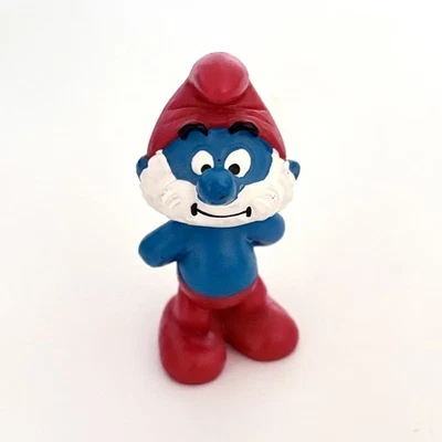 Smurfs 2004 Papa Smurf 20533 Figure Vintage Schleich PVC Toy Figurine RARE - Image 1 of 4