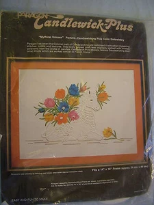 Paragon Mythical Unicorn Candlewick Plus  Embroidery Picture Kit MPN 0343 - Picture 1 of 1