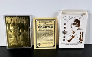 1995 Upper Deck JOE MONTANA 23 Kt Gold Foil Card with certificate - 49ers - Picture 1 of 5