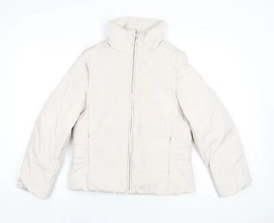 Active Womens White Puffer Jacket Coat Size 12 Zip - Image 1 of 4