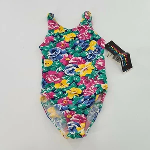 NWT Vintage 80's Rain Beau Kids Girls Multicolor Body Suit Size M Medium - Picture 1 of 6