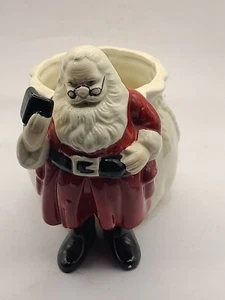 Weihnachtsmann mit Spielzeugtüte für Süßigkeiten. Taiwan. Könnte Pflanzgefäß sein. Vintage. - Bild 1 von 7