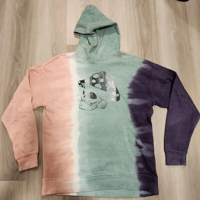 Sudadera con capucha grande para hombre No Boundaries Mushroom Skull Tie Dye rosa verde púrpura Foto 1 de 4