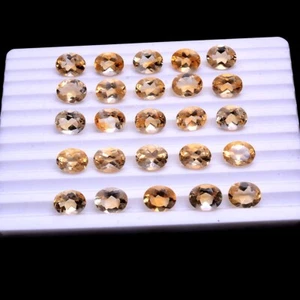 VVS 25 Pcs Natural Citrine 10mm*8mm Oval Cut Dazzling Yellow Loose Gemstones Lot - Picture 1 of 8