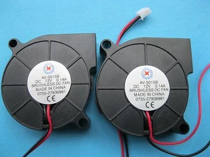 1 pieza Ventilador soplador de refrigeración de CC sin escobillas 5015B 12V 50x50x15mm 2 cables rodamiento de bolas - Imagen 1 de 3