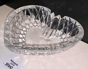 Christopher Stuart Austria Crystal Heart Candy Nut Trinket Dish Bowl - Picture 1 of 11