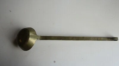 Ustensile de cuisine ancien Grande louche en métal cuivre laiton XIXème  49 cm - Photo 1/4